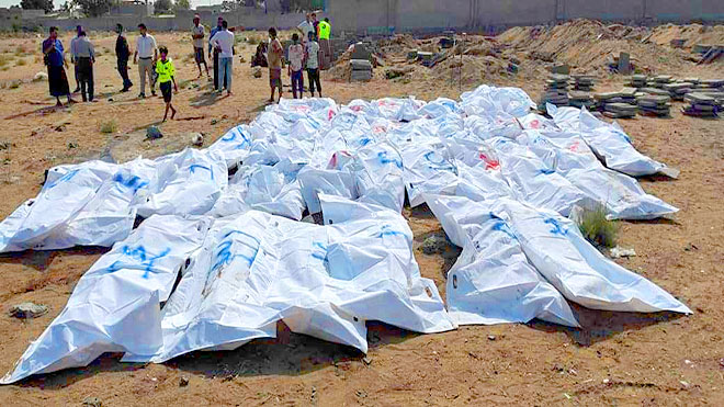 الحوثيون يعلنون دفن 65 جثة مجهولة الهوية في الحديدة