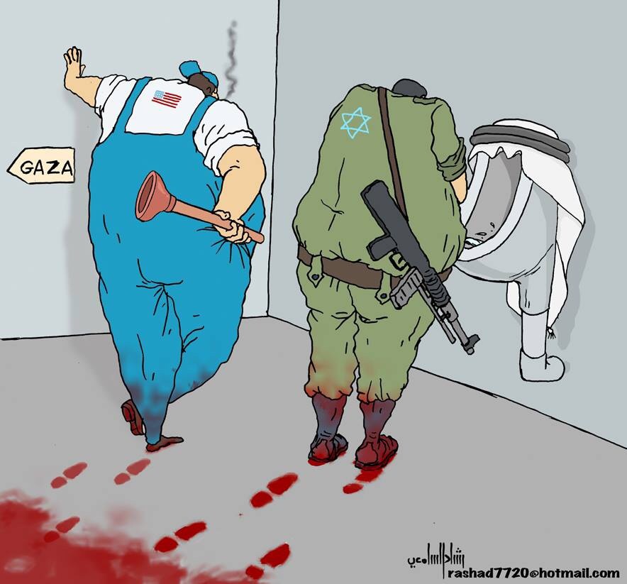 كاريكاتير: غزة.. اسرائيل.. الولايات المتحدة.. والعرررب