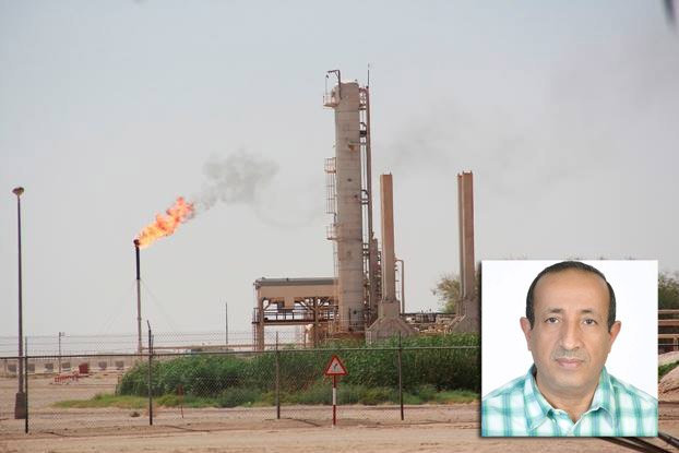 جزء من منشأة صافر النفطية وفي الإطار مدير شركة صافر أحمد كليب