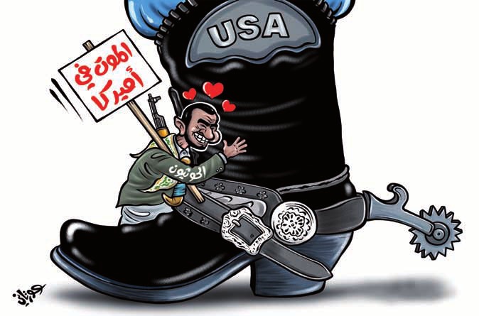كاريكاتير: ساخر .. الحوثي. الموت في أمريكا !