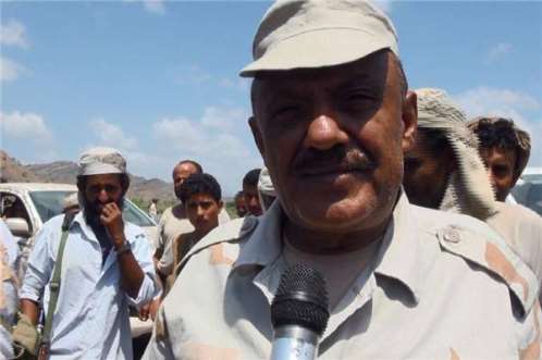 إصابة قائد قوات الجيش الوطني في كرش «العميد فضل حسن» ونقله إلى مستشفى بعدن