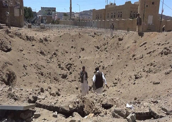 غارة جوية الأسبوع الماضية في مدينة صعدة / شمال اليمن