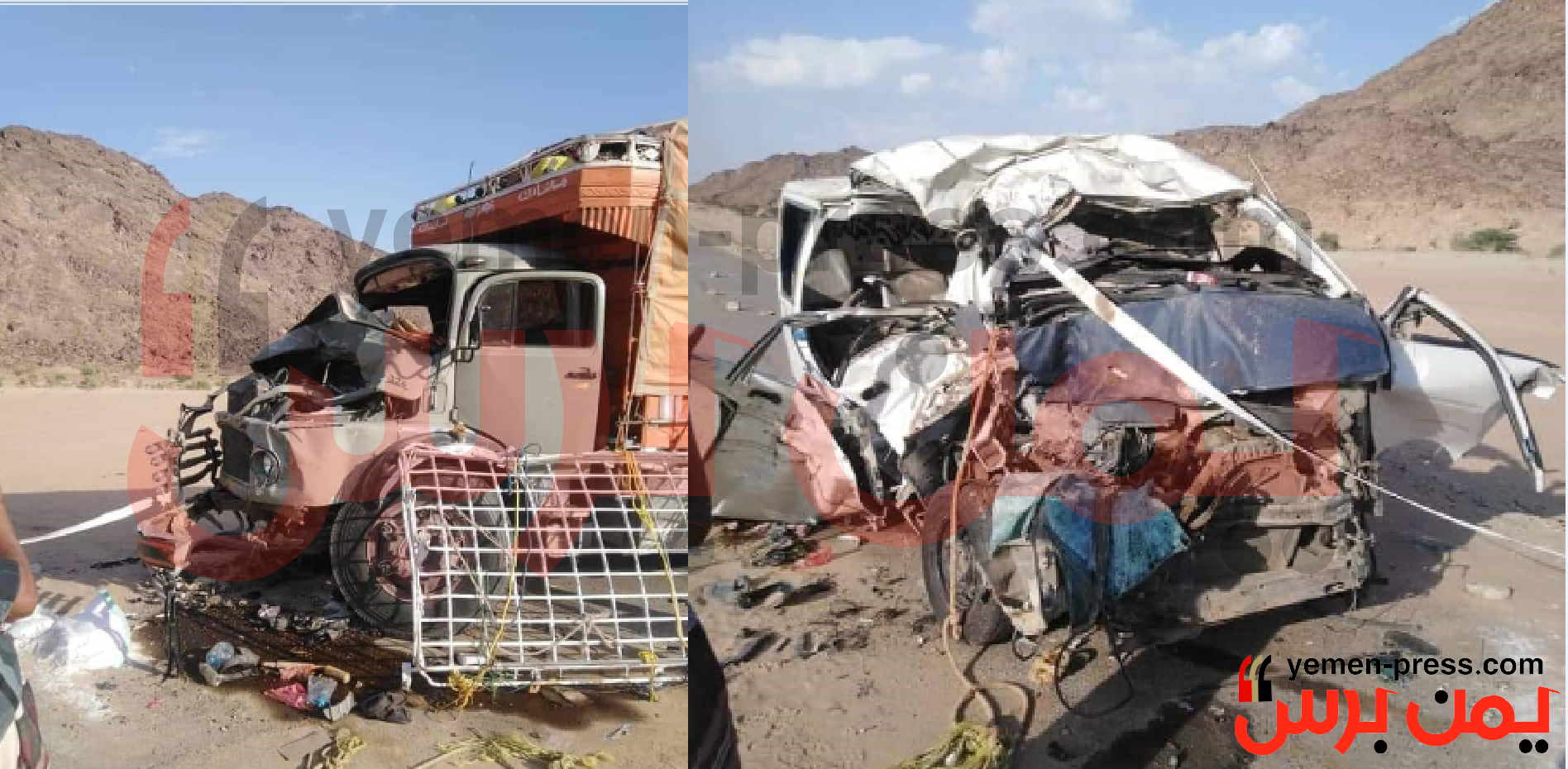 حادث مروري يؤدي بحياة 13 شخص جميعهم من محافظة تعز (صور)