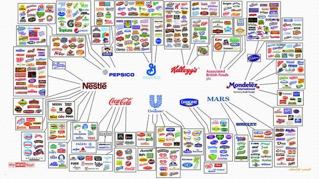 هذا هي اكبر 10 شركات تسيطر على كل ما تشتريه وتأكله