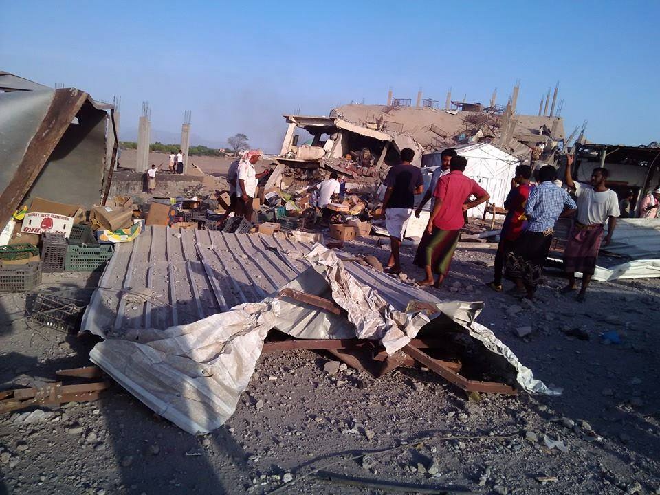 صورة من زبيد بعد تعرضها لقصف من طيران قوات التحالف العربي - الخل
