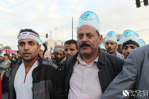 النائب أحمد سيف حاشد في مسيرة يوم الجمعة 21-2-2014 بصنعاء (تصوير