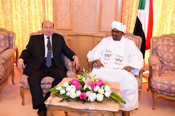 البشير يجدد للرئيس هادي دعم السودان العسكري والسياسي لليمن