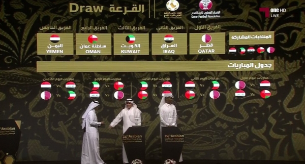 سحب قرعة مباريات خليجي 24  واليمن تواجه قطر في الافتتاح 