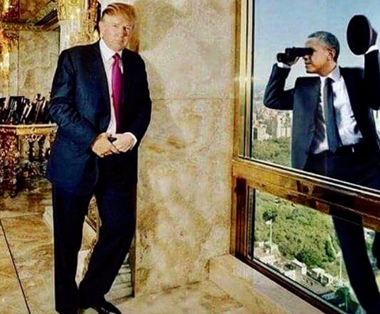 ترامب يغرد بصورة غريبة.. أوباما يتجسس!