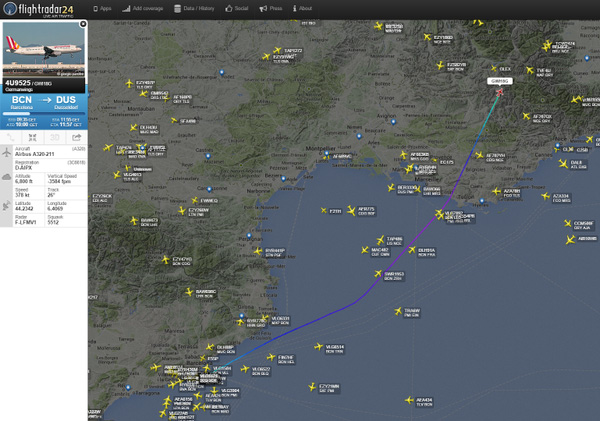 تحطم طائرة ركاب ألمانية من طراز إيرباص A320 على متنها 148 راكباً جنوب ‏فرنسا