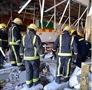 نجاة مغترب يمني بأعجوبة من انفجار خزان عاز بمطعم شرق الرياض