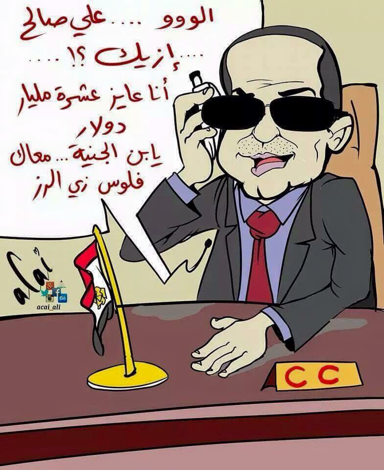 كاريكاتير: السيسي عايز فلوس زي الرز من علي صالح