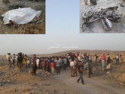 مقتل 2 من عناصر تنظيم القاعدة في غارة جوية بمدينة الشحر بحضرموت (صور)