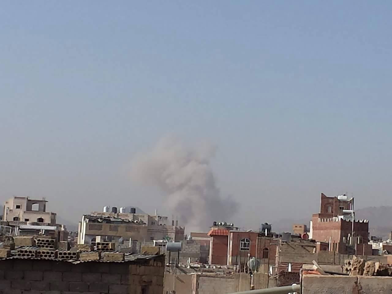 غارة جوية لقوات التحالف صباح اليوم على معسكر قوات الأمن الخاصة بصنعاء